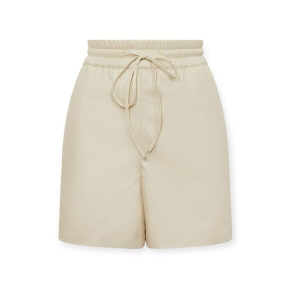 NEW Good American Better Than Leather Shorts Elastic Waist Bone Size 6 3XL - Picture 12 of 16